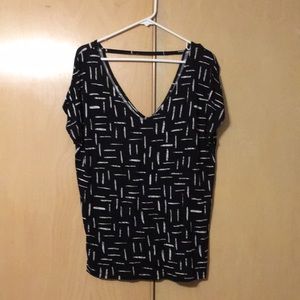 Old Navy Black and White Abstract Top